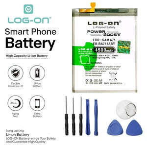 Baterai Log On EB-BA715ABY untuk Samsung A71 A715 Power Boost - Kapasitas 4500 mAh Battery Batre - 1 Tahun Garansi