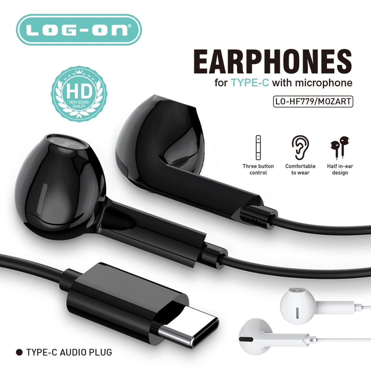 LOG ON HEADSET TYPE C MOZART LO-HF779 HANDSFREE-GARANSI RESMI (UNTUK ANDROID TYPE C, IPHONE 15/16 & LAPTOP)