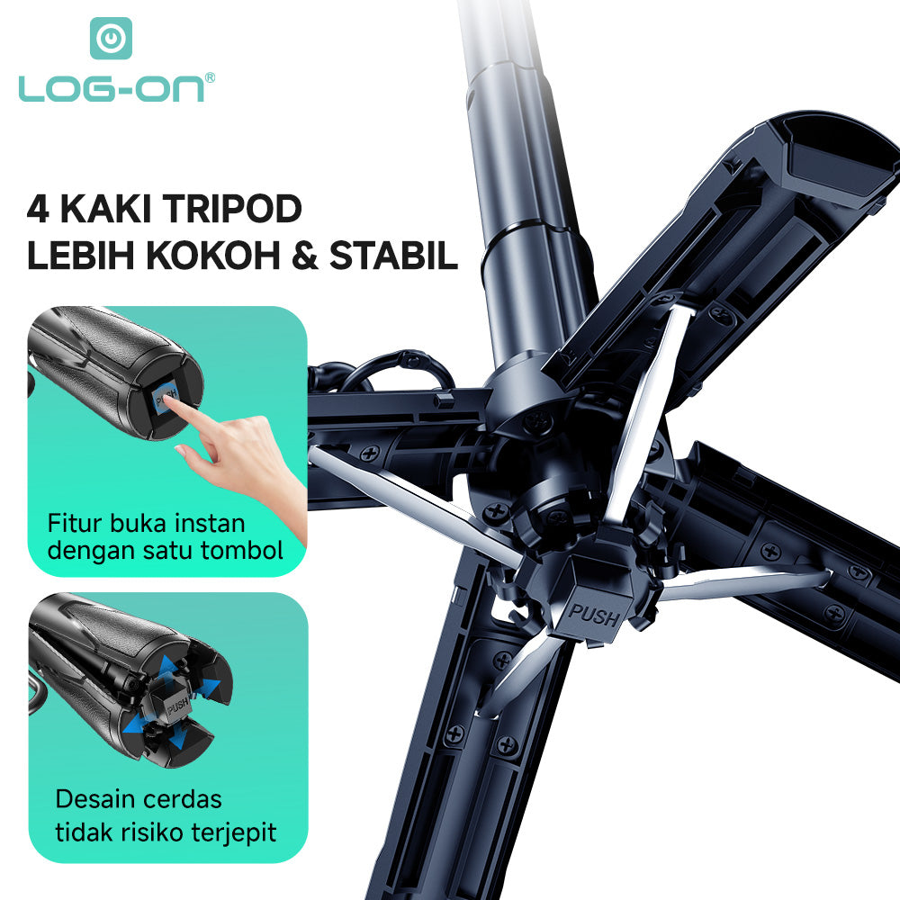 LOG ON MAGNETIC TRIPOD PRO MINI BLUETOOTH 5.2 PHONE GRIP 47.5CM LO-TS01