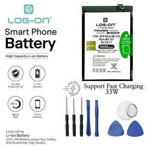 Baterai Log on BLPA17 Untuk Realme C53 / Realme C67 / Realme C65 / Realme C51S / Realme 12 5G BLP-A17 Power Boost 5000mAh Original 1 Tahun Garansi Battery Batre