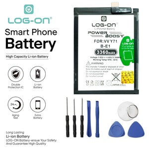Baterai Log On B-E1 Untuk Vivo Y71 ( 1724 , 1801i ) BE1 Power Boost 3360mAh Battery Batre