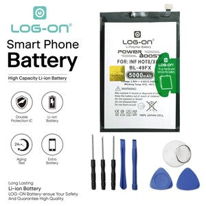 Baterai Log on BL-49FX Untuk Infinix Hot 8 / Hot 9 / Hot 20i / Note 7 Lite / Smart 6 / Smart 6 Plus BL49FX Power Boost 5000mAh Original 1 Tahun Garansi Battery Batre
