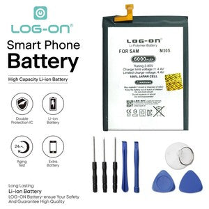 Baterai Log on EB-BM207ABY Untuk Samsung M30s / M21 / M31 Double IC Protection 6000mAh Battery Batre