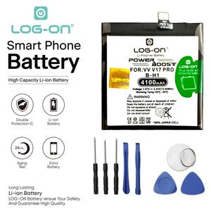 Baterai Log on B-H1 Untuk Vivo V17 Pro (1909 / 1910 ) BH1 Power Boost - Kapasitas 4100mAh Original Battery Batre - 1 Tahun Garansi