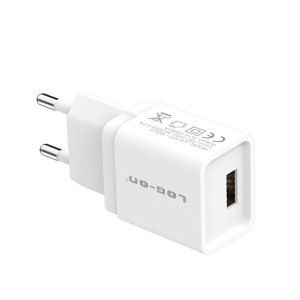 LOG ON BATOK HITAM 1USB 1.2A BOLD LO-C01 ADAPTOR CHARGER