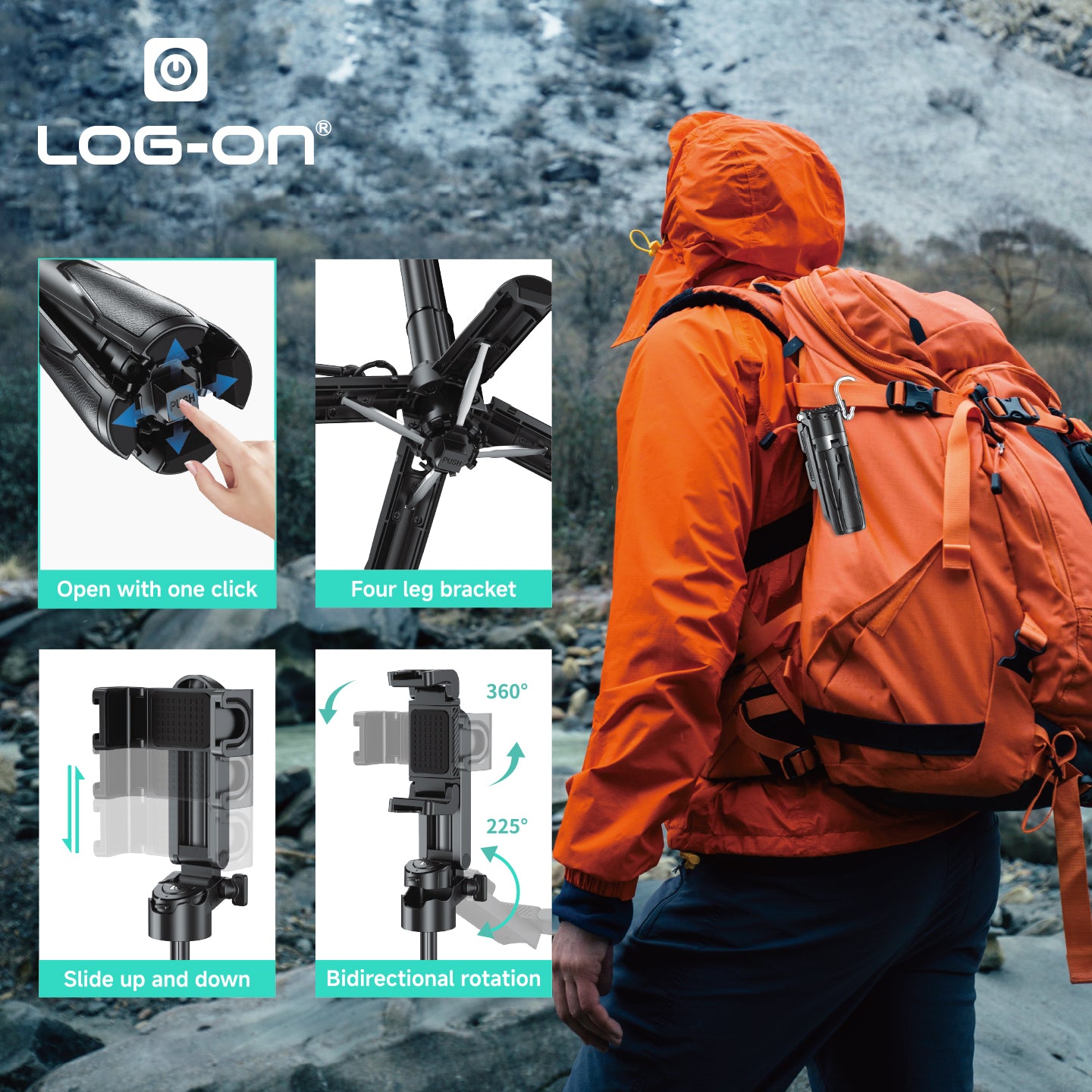 LOG ON BLUETOOTH TRIPOD MINI PHONE GRIP 4IN1 41,5CM TONGSIS MINI LO-TS01