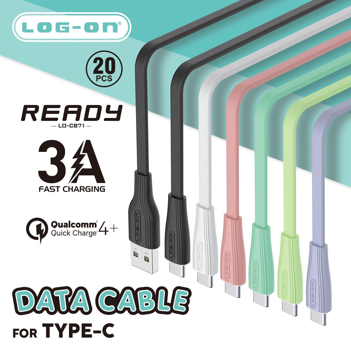 LOG ON KABEL 5A LO-CB71 QUALCOMM4+ 1M FAST CHARGING