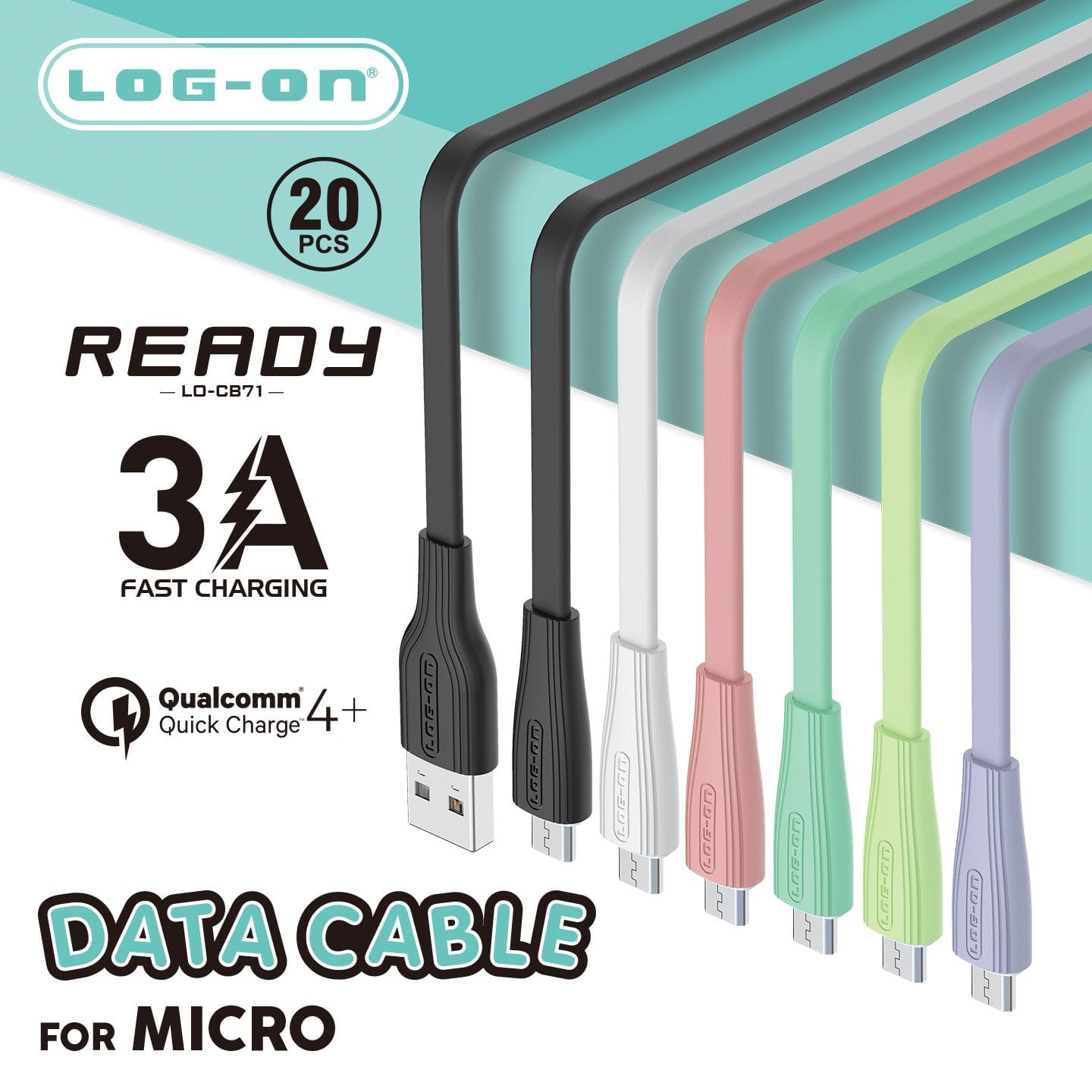 LOG ON KABEL 5A LO-CB71 QUALCOMM4+ 1M FAST CHARGING