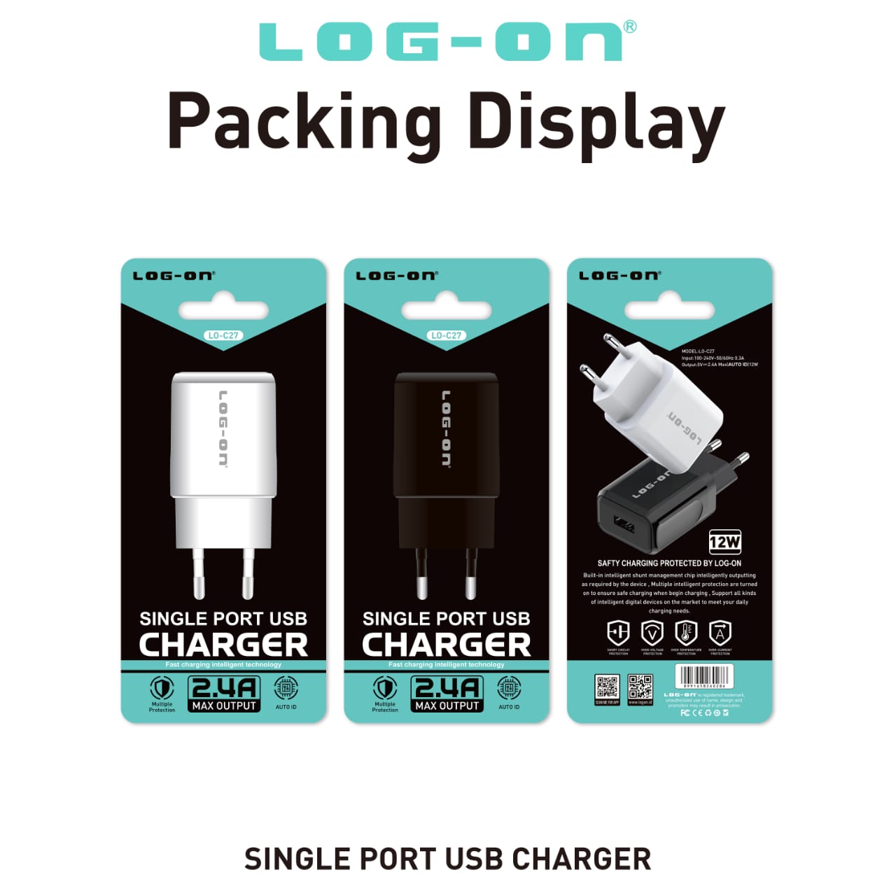 LOG ON BATOK 1USB 2.4A LO-C27 FAST ADAPTOR CHARGER