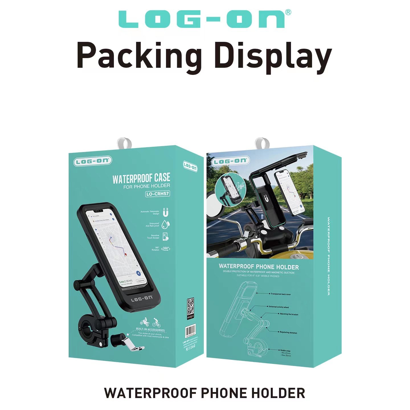 LOG ON HOLDER HANDPHONE MOTOR SEPEDA WATERPROOF LO-CRH57