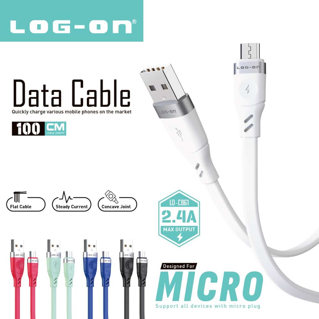 LOG ON KABEL 3A 1M LO-CB61 QUICKLY CHARGE (KABEL CHARGE DAN DATA)