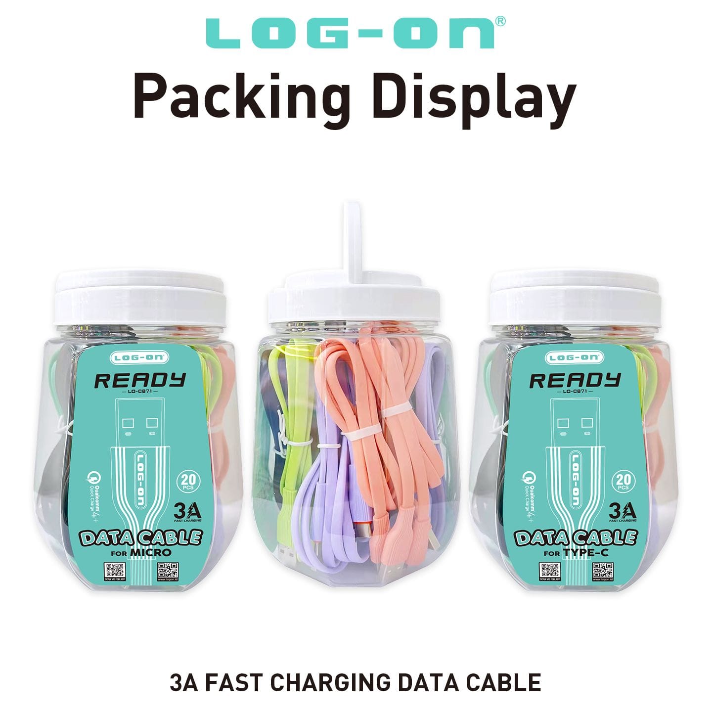 LOG ON KABEL 5A LO-CB71 QUALCOMM4+ 1M FAST CHARGING