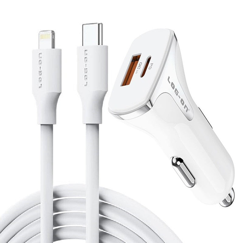 LOG-ON CAR CHARGER 36W PD+QC3.0 SPACE X LO-SV32 (KEPALA CHARGER MOBIL/MOTOR) GARANSI RESMI