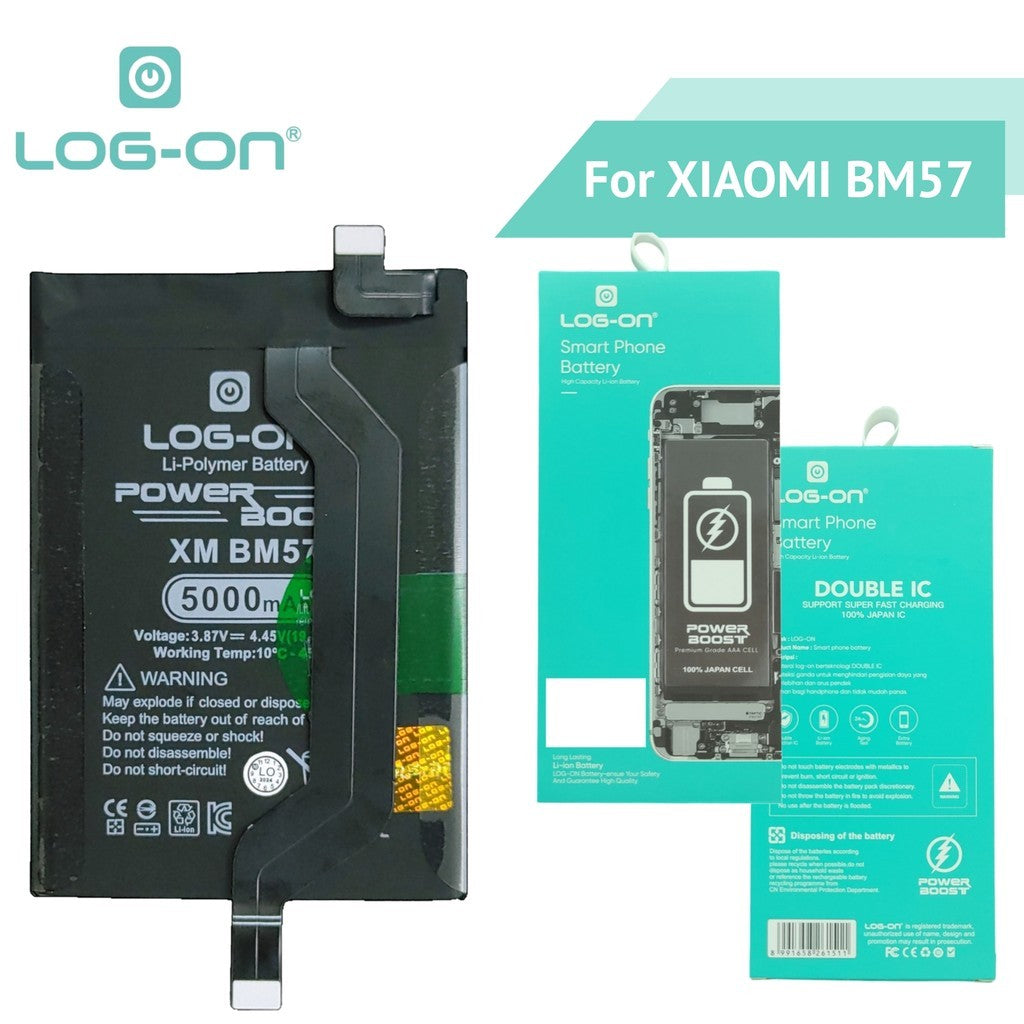 Log On - BM57 Untuk Poco X3 GT BM-57 Support Fast Charging Kapasitas 5000mAh Power Boost Battery Baterai Batre - 1 Tahun Garansi