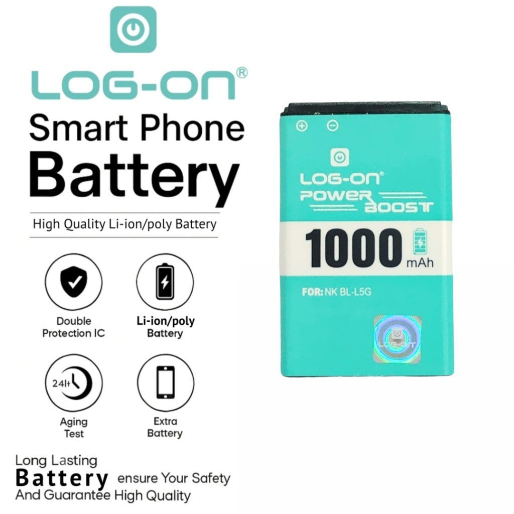 Baterai Log on BL-L5G untuk Nokia 105 1000mAh Original Battery 1 Tahun Garansi