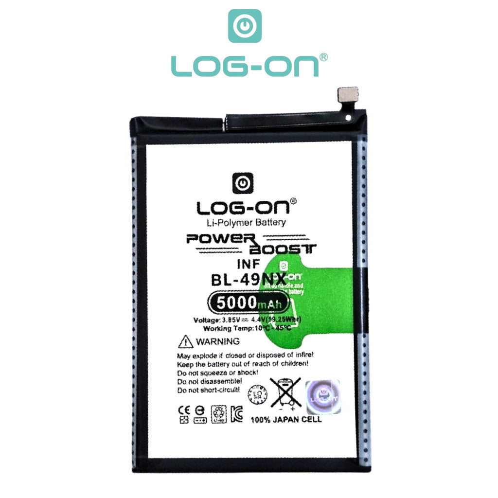 Baterai Log On BL-49NX Untuk Infinix Smart 9 / 9 HD Only 5000mAh BL49NX Fast Charging Batre