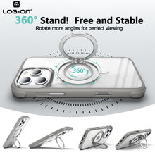 LOG ON Magsafe Armor Case For IPHONE Series-360 Metal Kickstand, Military Grade Premium Case