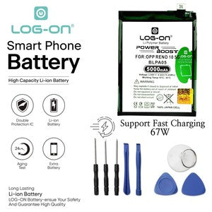 Baterai Log on BLPA05 Untuk Oppo Reno 10 5G (CPH2531) BLP-A05 Power Boost 5000mAh Original Batre