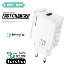 LOG ON ADAPTER CHARGER 18W 3A LO-C35 FAST SINGLE PORT  (TANPA KABEL)