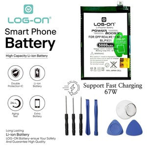 Baterai Log On BLP951 Untuk Realme 11 NFC / Realme 10 Pro Plus (RMX3687 / RMX3686 ) BLP-951 Power Boost - Kapasitas 5000mAh Original Battery Batre - 1 Tahun Garansi