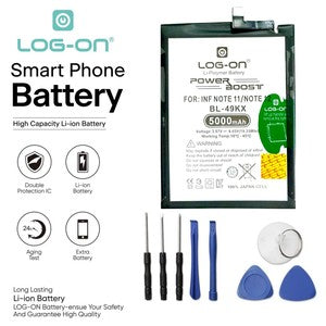 Baterai Log on BL-49KX Untuk Infinix Note 11 / Note 11 Nfc / Note 12 / Note 12 G96 / Note 12 Turbo /  Note 12i BL49KX Power Boost 5000mAh Original 1 Tahun Garansi Battery Batre
