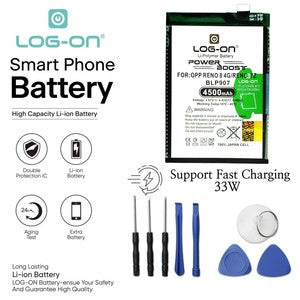 Baterai Log on BLP907 Untuk Oppo Reno 8 4G (CPH2457)/ Reno 7Z 5G / Reno 7 4G (CPH2363) / F21 Pro 4G / F21S BLP-907 Boost Battery Batre - 1 Tahun Garansi