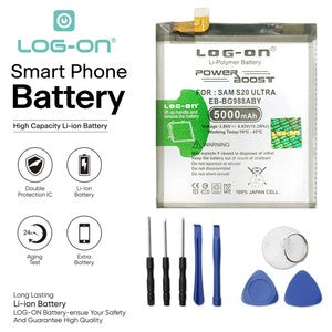 Baterai Log On EB-BA988ABY Untuk Samsung S20 ULTRA Power Boost - Kapasitas 5000mAh Battery Batre - 1 Tahun Garansi