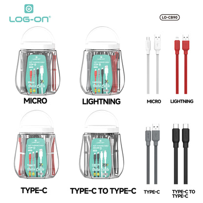 LOG ON KABEL FAST CHARGING LO-CB90 KABEL CHARGE SEKALIGUS KABEL DATA