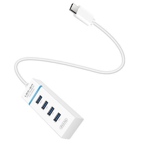 USB HUB LOGON Type C 3.0 4port High Speed Power For Mac,Windows,Linux, 0.15 meter