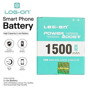 Baterai Log On Untuk Samsung Galaxy V G313 / ACE 3 / ACE 4 / V2 Power Boost - Kapasitas 1500mAh Battery Batre - 1 Tahun Garansi