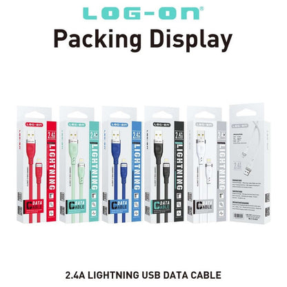 LOG ON KABEL IPHONE 3A 1M LO-CB61 QUICKLY CHARGE (KABEL CHARGE DAN DATA)