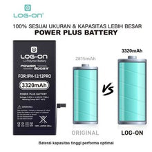 Log On - IPHONE 12 Power Plus Original Battery Baterai Batre