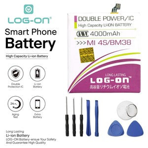 Log On - BM38 Untuk Xiaomi MI4S BM-38 Double IC Protection - Kapasitas 4000mAh Battery Baterai Batre - 1 Tahun Garansi