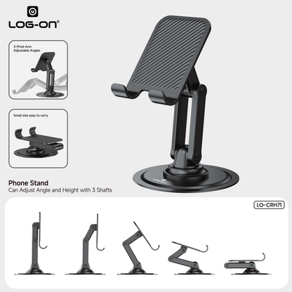 LOG-ON PHONE STAND HOLDER 360° ADJUSTABLE LO-CRH71 PHONE STAND FOR DESK (FREE KUNCI L)