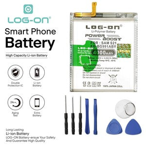 Baterai Log On EB-BG991ABY Untuk Samsung S21 G991 Power Boost - Kapasitas 4000mAh Battery Batre - 1 Tahun Garansi