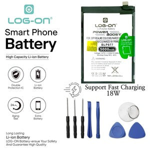 Baterai Log On Untuk BLP877 Realme C35 / C30 / C31 / C30S / C33 / BLP-877 5000mAh Original Batre