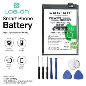 Baterai Log on BLP835 Untuk Oppo A94 4G / Reno 5 lite / F19 Pro BLP-835 Power Boost 4310mAh Batre