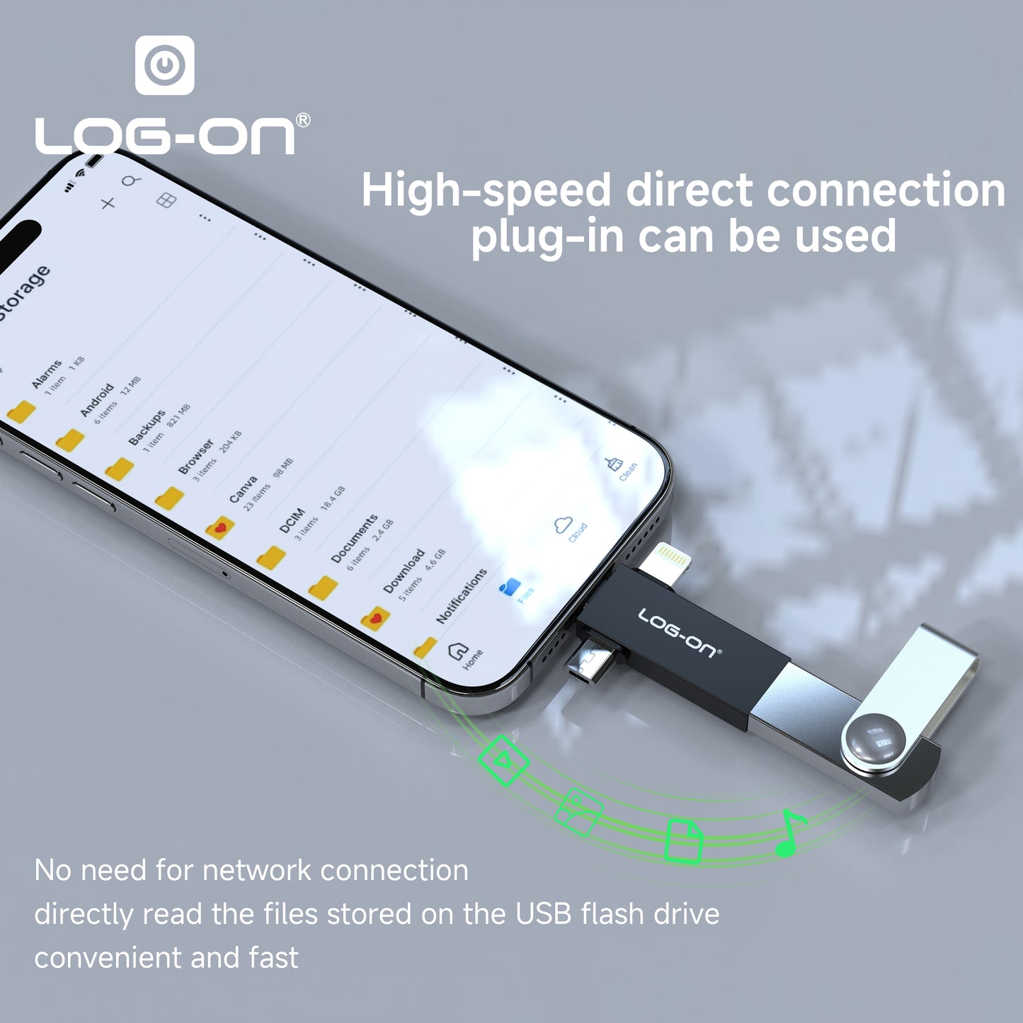 LOG-ON 3 in1 OTG USB For Lightning, Type-C, Micro LO-OT17( bisa digunakan untuk flashdisk dan harddisk sampai 2 TB)