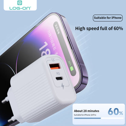LOG ON POWERBANK 22.5W 10.000mAh HULK VII JGO-700H BUILT IN CABLE USB, IPHONE, TYPE C FAST CHARGING-GARANSI RESMI