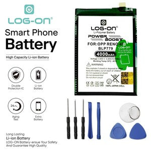 Baterai Log-on BLP779 Untuk Oppo Reno 4F / Reno 4 Lite / Reno 4Z 5G / A92S / A93 4G BLP-779 Power Boost 4000mAh Original 1 Tahun Garansi Battery Batre