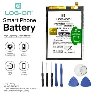 Baterai Log On HQ-S71 Untuk Samsung M11 M115 HQS71 Power Boost -Kapasitas 5000mAh Battery Batre - 1 Tahun Garansi