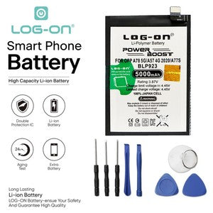 Baterai Log on BLP923 Untuk Oppo A78 5G / Oppo A77 5G / A77S 4G / Oppo A97 5G Power Boost 5000mAh Original 1 Tahun Garansi Battery Batre