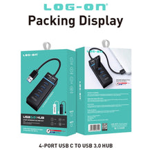 USB HUB LOGON 3.0 4port High Speed Power USB A to USB A, 0.15 meter