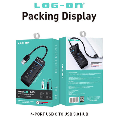 USB HUB LOGON 3.0 4port High Speed Power USB A to USB A, 0.15 meter