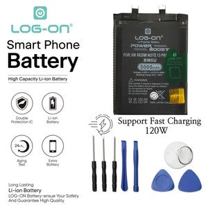 Baterai Log On BM5U Untuk Xiaomi Redmi Note 13 Pro Plus BM-5U Power Boost - Kapasitas 5000mAh Original Battery Batre - 1 Tahun Garansi
