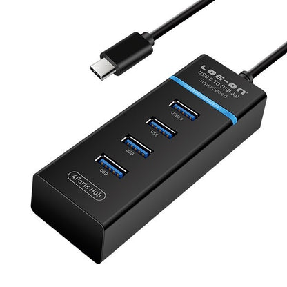 USB HUB LOGON Type C 3.0 4port High Speed Power For Mac,Windows,Linux, 0.15 meter