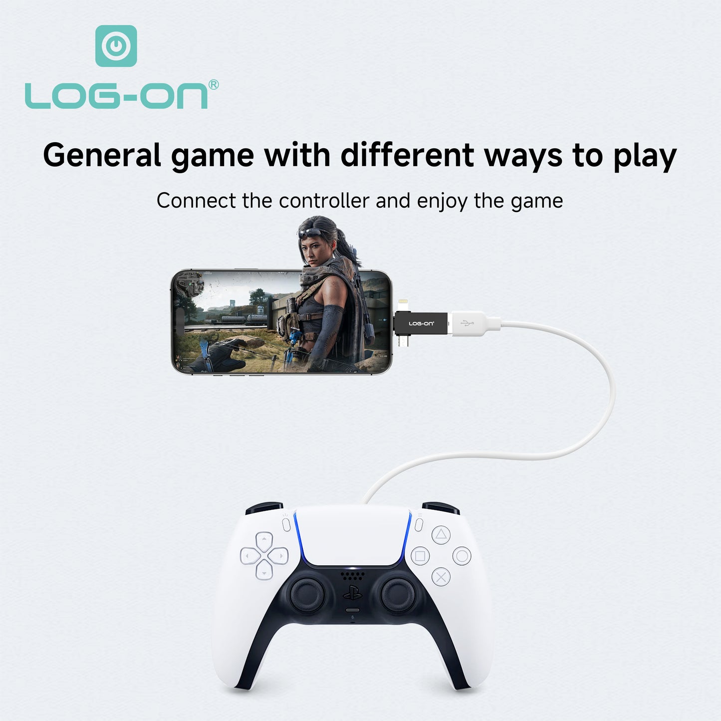 LOG-ON 3 in1 OTG USB For Lightning, Type-C, Micro LO-OT17( bisa digunakan untuk flashdisk dan harddisk sampai 2 TB)