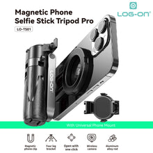LOG ON MAGNETIC TRIPOD PRO MINI BLUETOOTH 5.2 PHONE GRIP 47.5CM LO-TS01