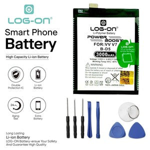 Baterai Log On B-D5 Untuk Vivo V7 ( 1718 ) BD5 Power Boost - Kapasitas 3000mAh Original Battery Batre - 1  Tahun Garansi