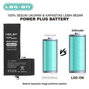 Log On - IPHONE 11 PRO MAX Power Plus Original Battery Baterai Batre